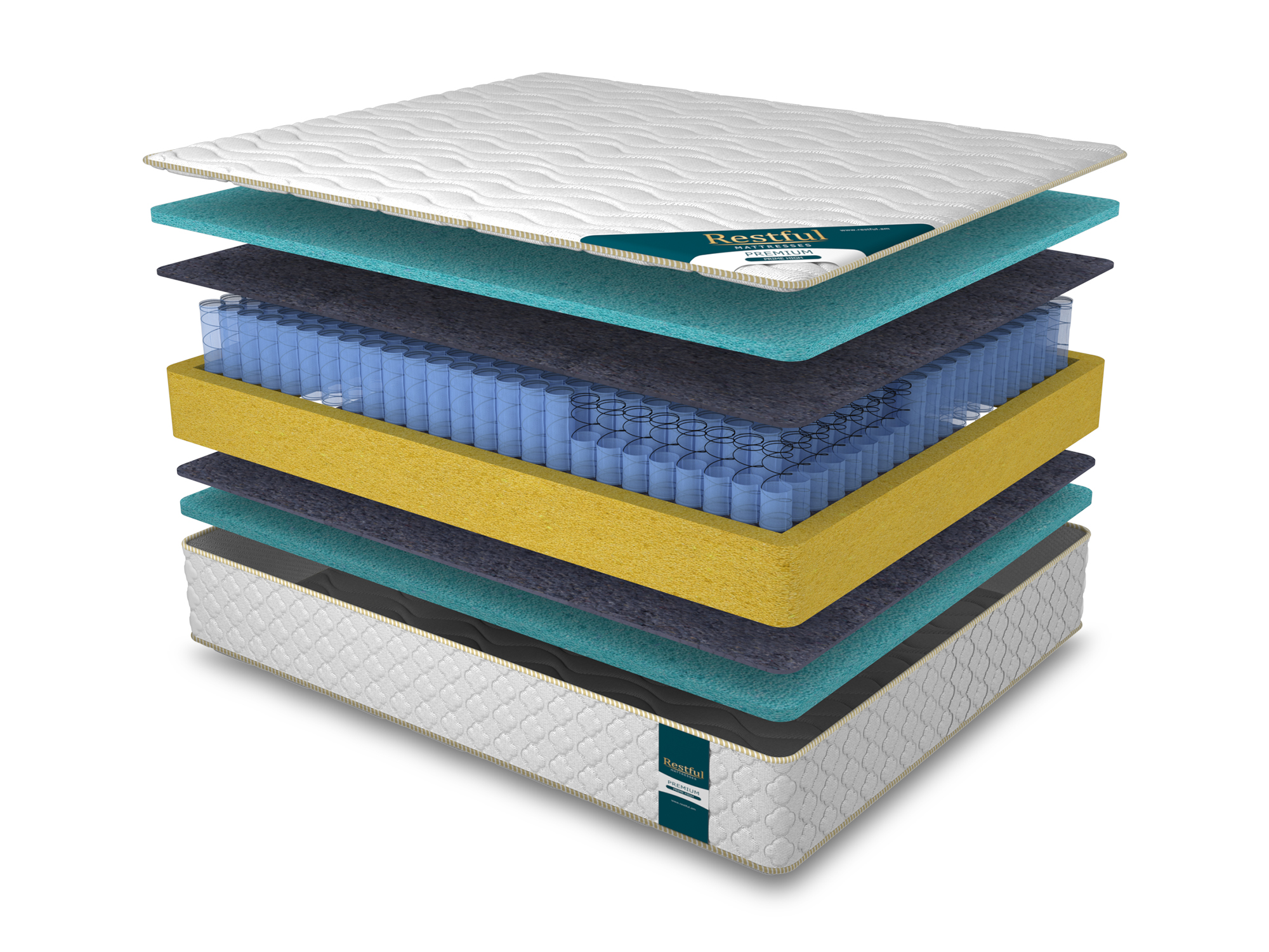 pocket mattress restful premium prime high 90x190